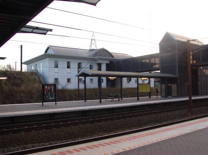 Korsør railroad station on Western Sealand in Denmark