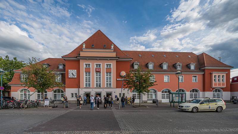 The railway station in Frankfurt (Oder), Brandenburg, Germany