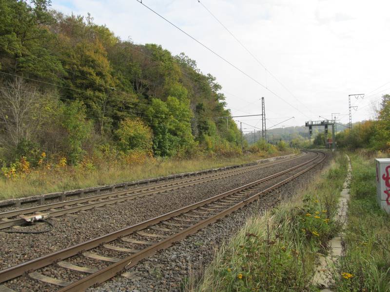 Gleisanlagen im Bahnhof Himmighausen, Blick nach Osten