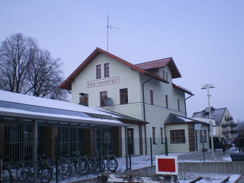 Train station in Ebermannstadt near Forchheim in Upper Franconia