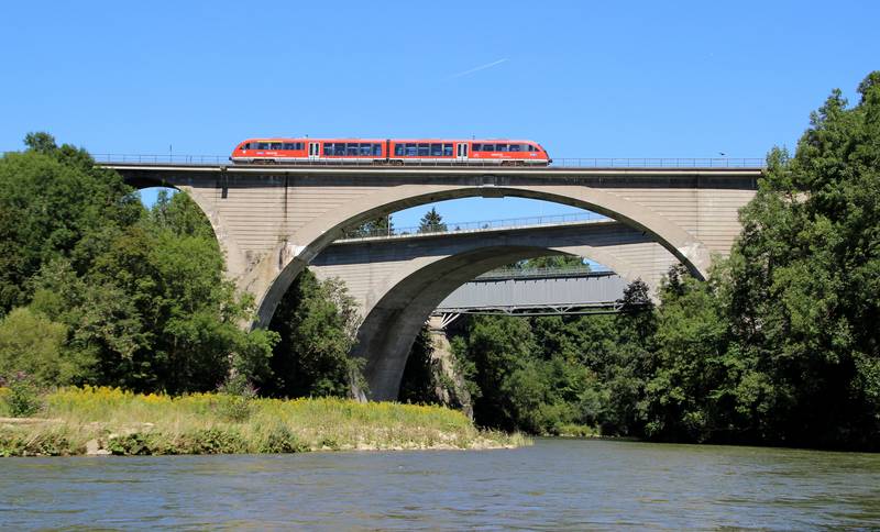 Die Oberen Illerbrücken im Sommer 2014 in Kempten