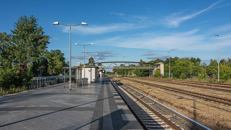 S-Bahn station Fredersdorf near Berlin, Germany