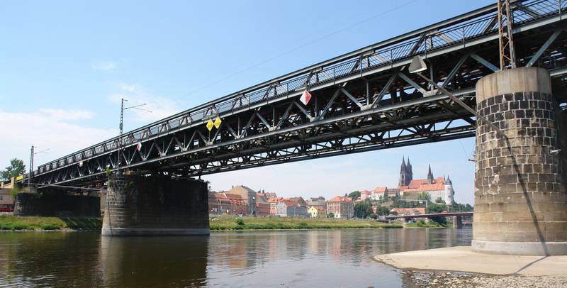 Bahnbrücke über die Elbe bei Meißen