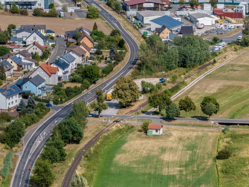 Elsendorf (Schlüsselfeld) in the district of Bamberg, aerial view.