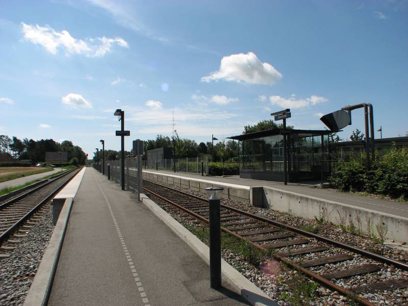 The primary railroad station in Stenstrup, Funen, Denmark