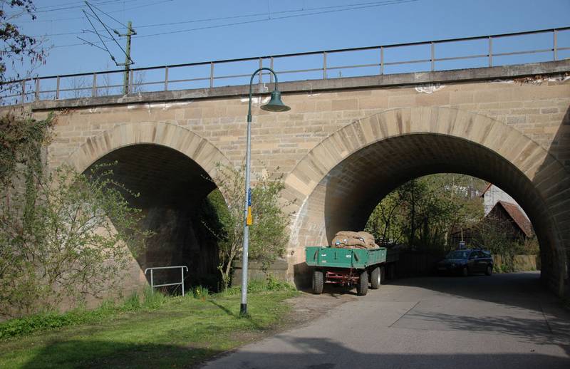 brige of wuerttemberg's Northern Railway over the Zaber river in Lauffen am Neckar.