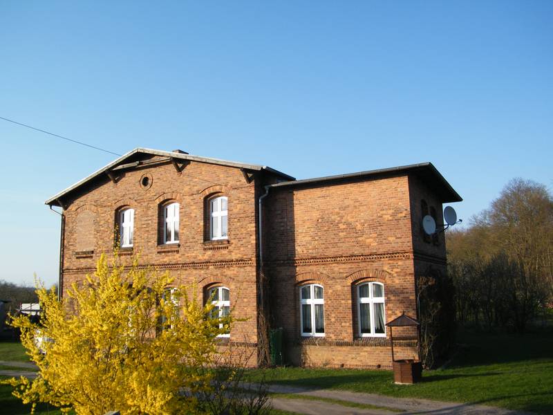 Former station building of Schönermark-Dammer Kreisbahn in Schönermark, near Angermünde, Germany