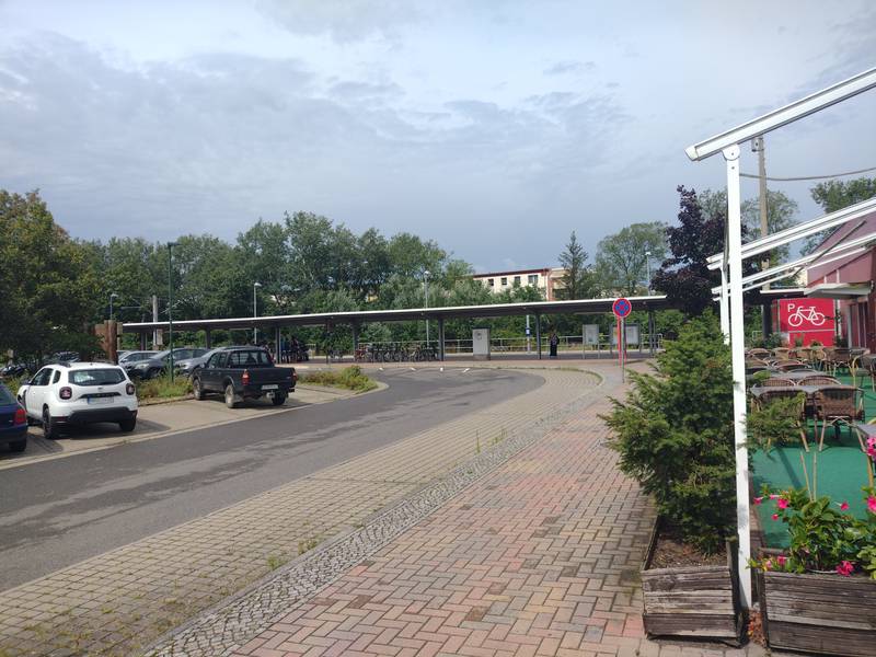 Station square at Schwedt (Oder) train station.