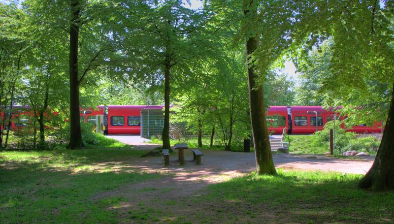 The Danish S-train station, Hareskov.