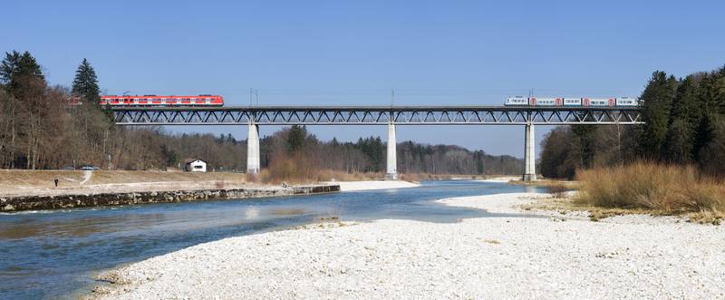 Großhesseloher Brücke in Munich, Germany.