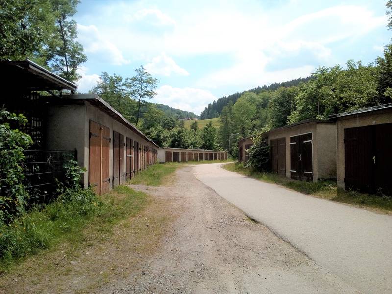 Standort ehemaligen Haltestelle Siegelhof, Blick Richtung Rittersgrün (2017)