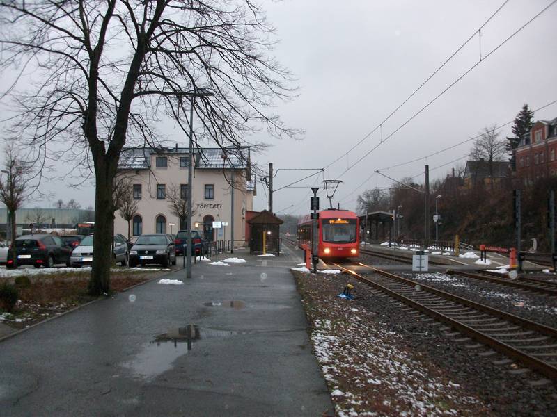 Bahnhof Stollberg (Sachs) mit Citybahn nach Chemnitz (2016)