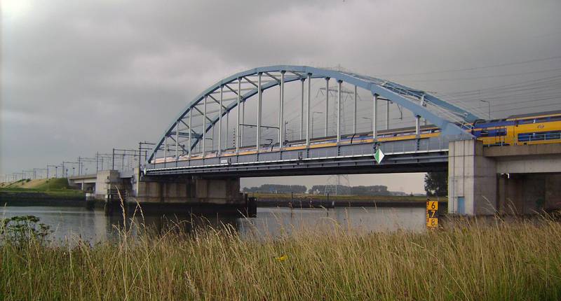 Bascule railway bridge over the Canal through Zuid-Beveland in The Netherlands.
