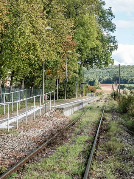 Train stop  Mannsdorf at the railway line Breitengüßbach-Maroldsweisach