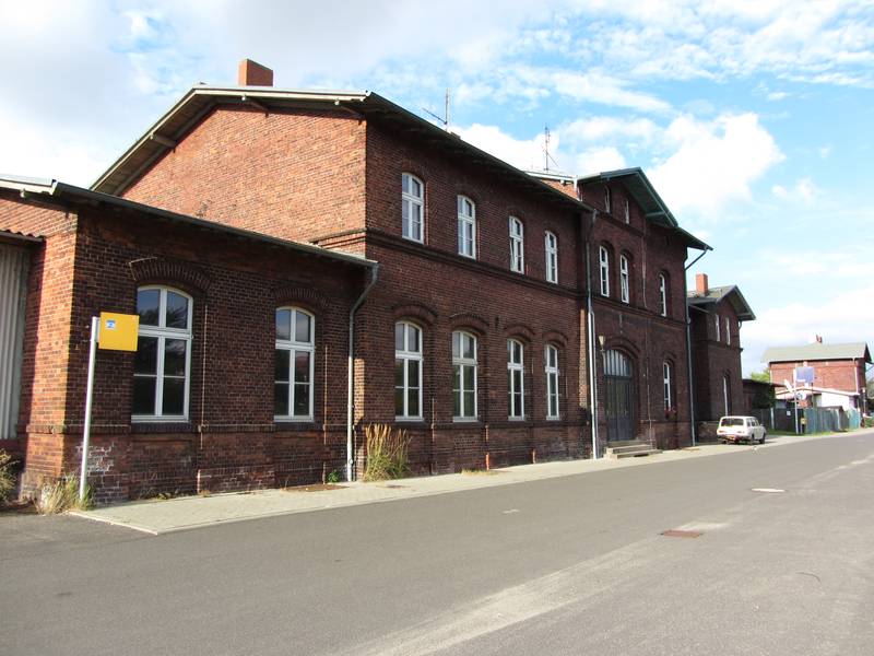 Train station in Velgast, district Vorpommern-Rügen, Mecklenburg-Vorpommern, Germany