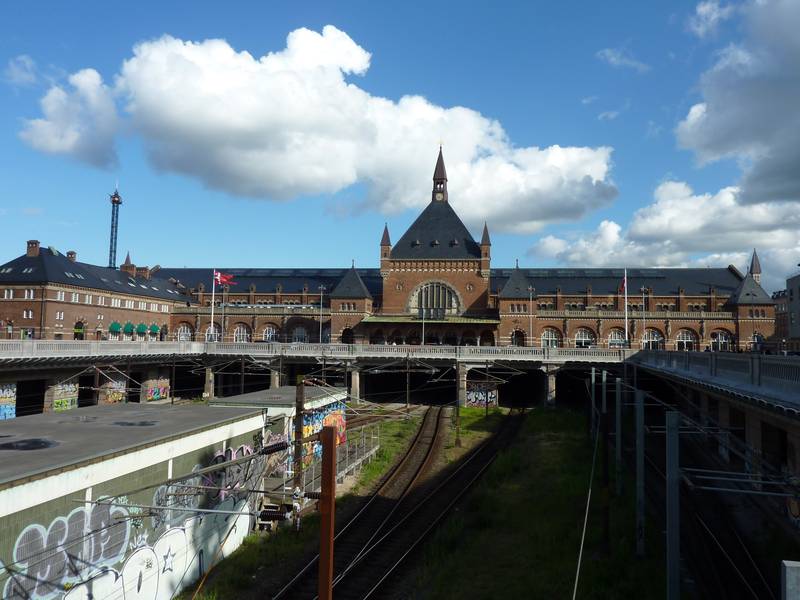 Main railway station Copenhagen in Denmark, from Vesterbrogade