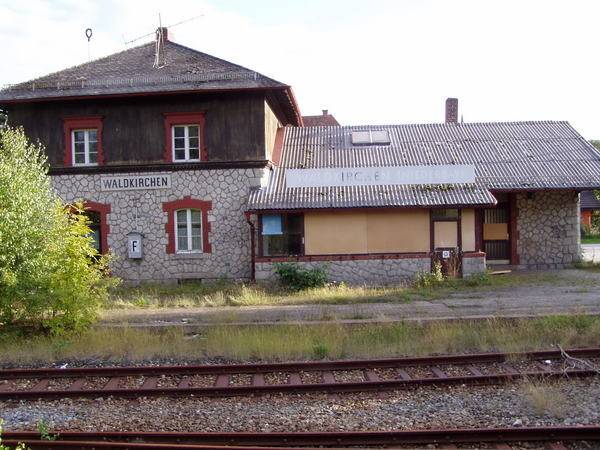 Waldkirchen (Lower Bavaria) station on the Ilztalbahn from Passau to Freyung, Bavaria, Germany.