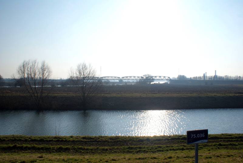 Railway bridge over the river Maas, Buggenum, Netherlands