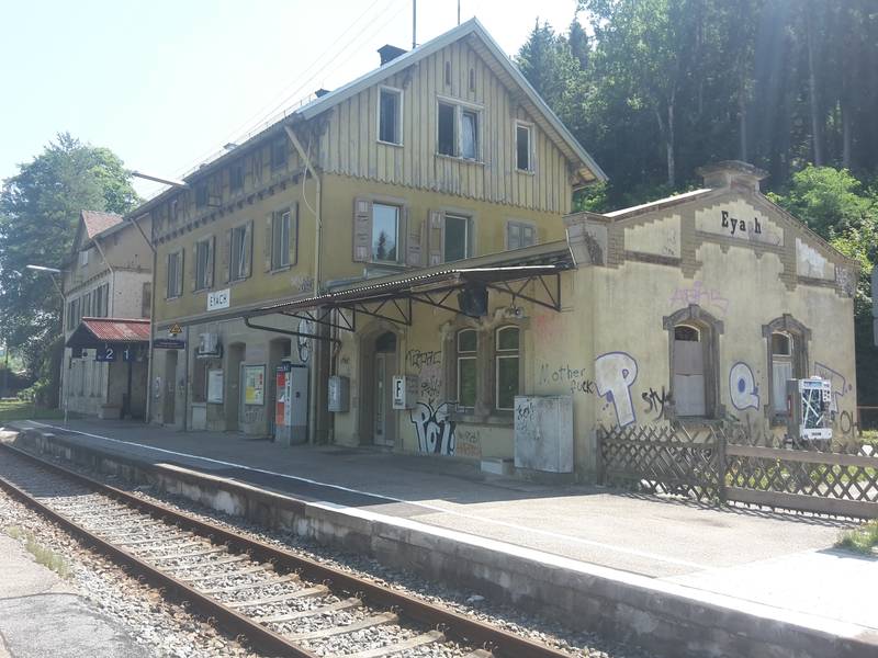 Eyach (DB) station at the Tuebingen–Horb railway line