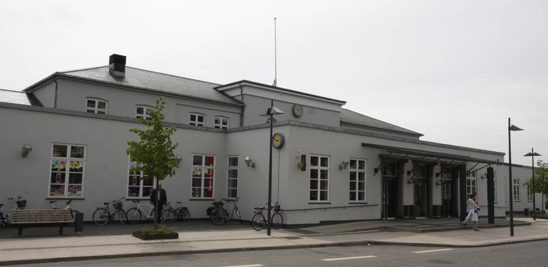 The train station in Randers, Denmark.