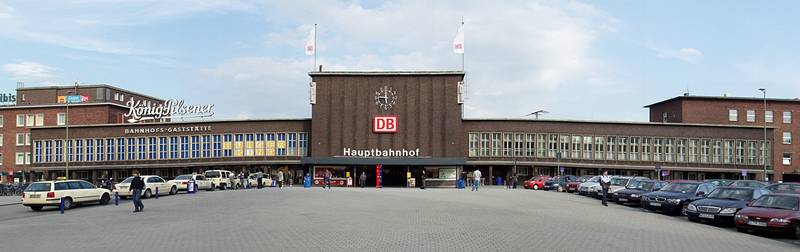 Main building of main railway station Duisburg, Germany