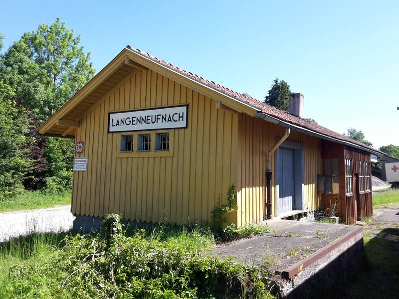 Train Station Langenneufnach at the Staudenbahn in Bavaria Swabians