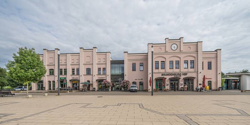 Main railway station in Brandenburg an der Havel, Brandenburg, Germany