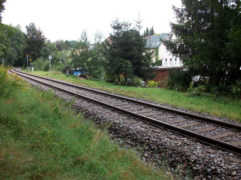 Standort des ehemaligen Haltepunkts Einsiedel bei Kilmeter 8,91 (2021)