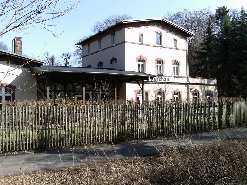 Former Nerchau train station at the Mulde valley railway line (Grimma, Leipzig district, Saxony)