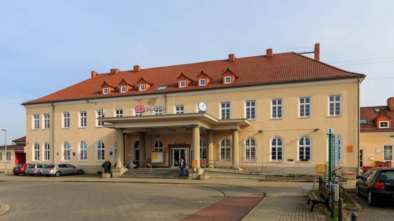Train station in Prenzlau, Brandenburg, Germany