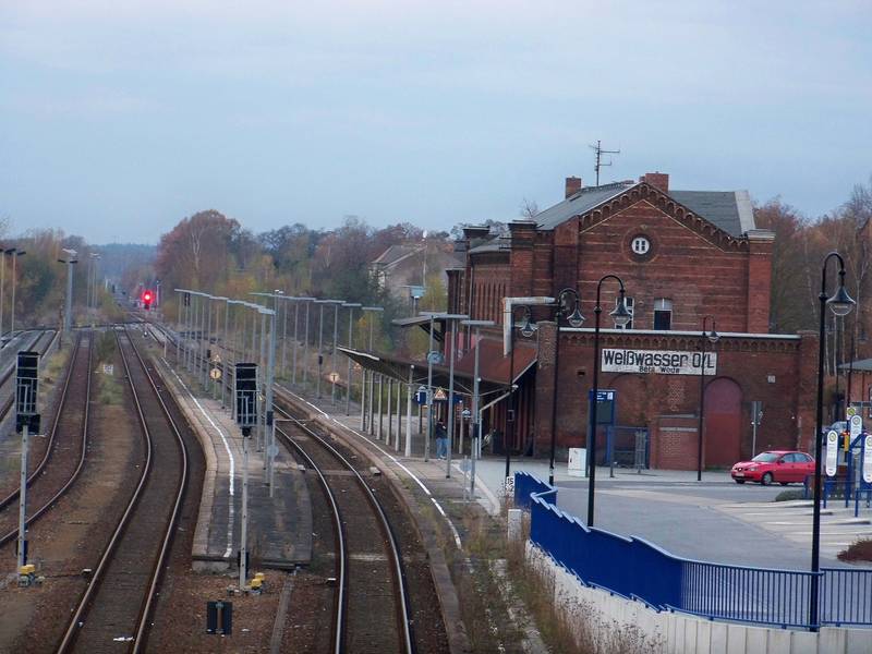 Bahnhof Weißwasser O/L (obersorbisch: Běła Woda)