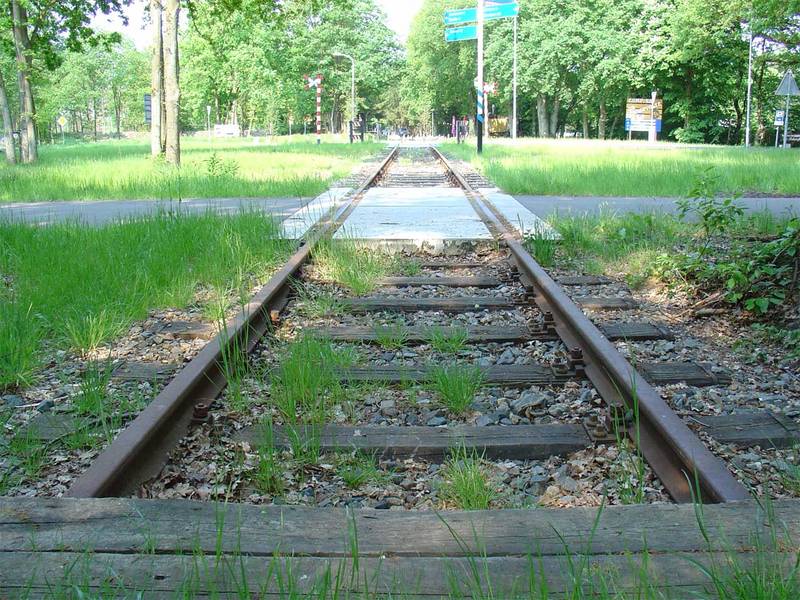 gedeeltelijk gereconstrueerde spoorbaan bij Eexterhalte
