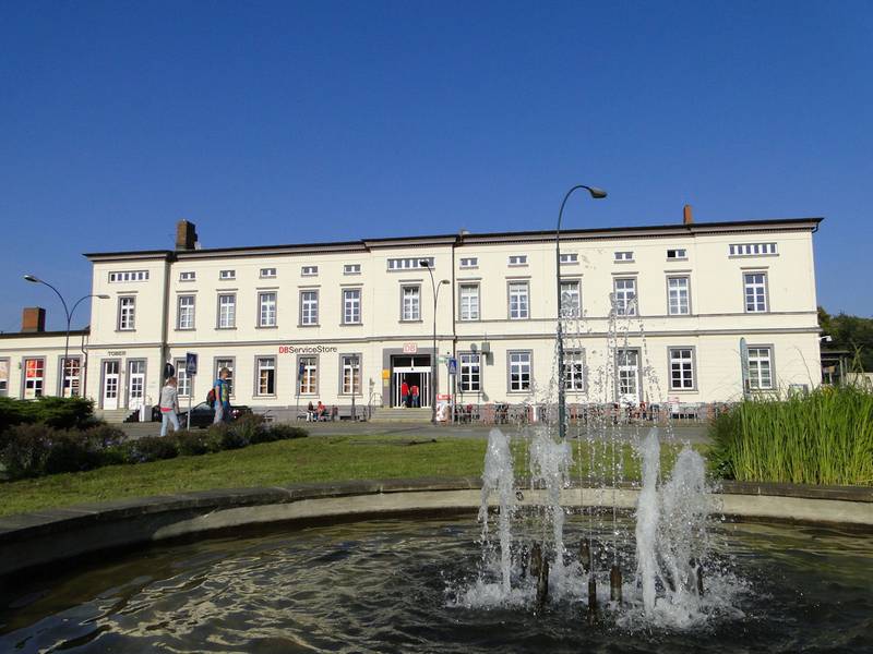 Train station in Ludwigslust, district Ludwigslust-Parchim, Mecklenburg-Vorpommern, Germany