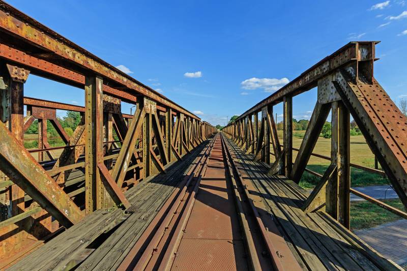Railway bridge in Forst (Lausitz), Brandenburg, Germany