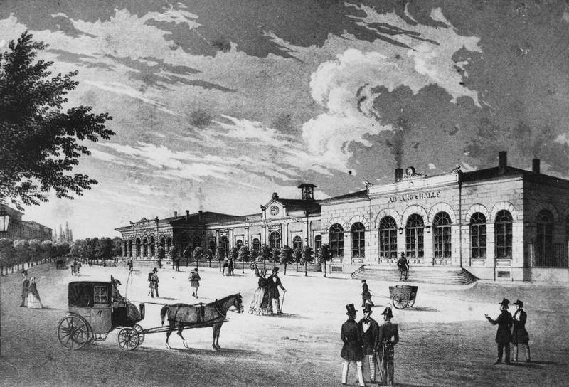 Silesian Station in Dresden around 1850