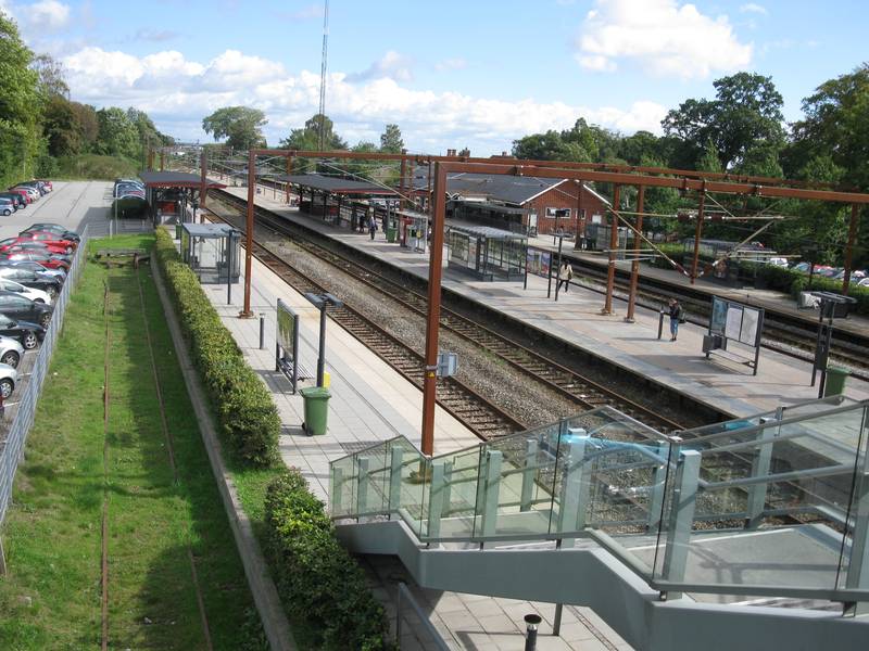 Snekkersten railway station in the town of Snekkersten, Helsingør Kommune, Denmark