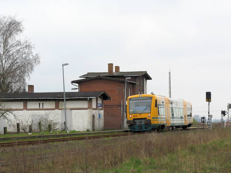Train station in Spornitz, disctrict Parchim, Mecklenburg-Vorpommern, Germany