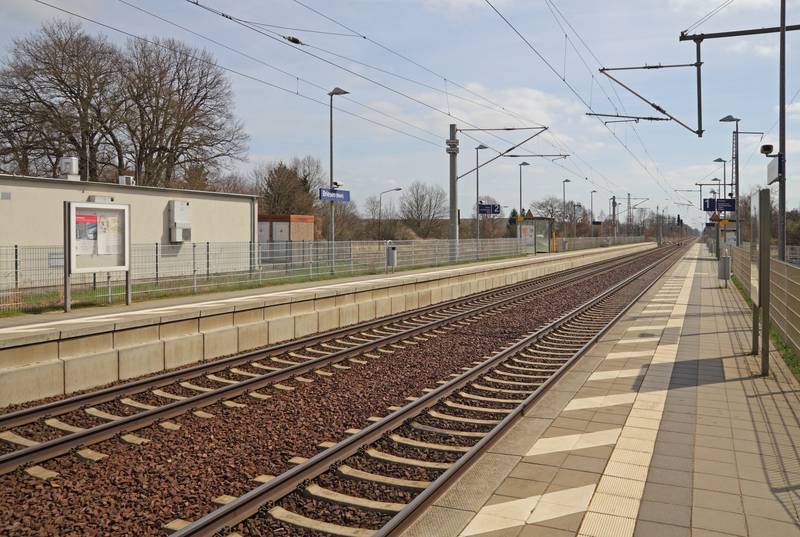 Train stop in Briesen (Mark), Brandenburg, Germany