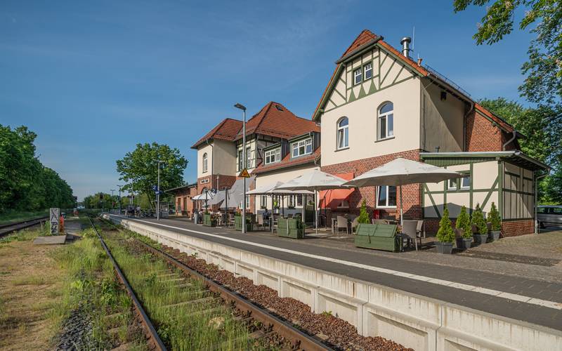 Train station in Beelitz, Brandenburg, Germany