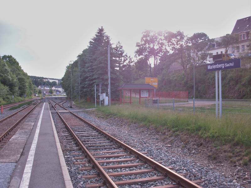 Bahnhof Marienberg (Sachs), Blick zur Laderampe (2016)