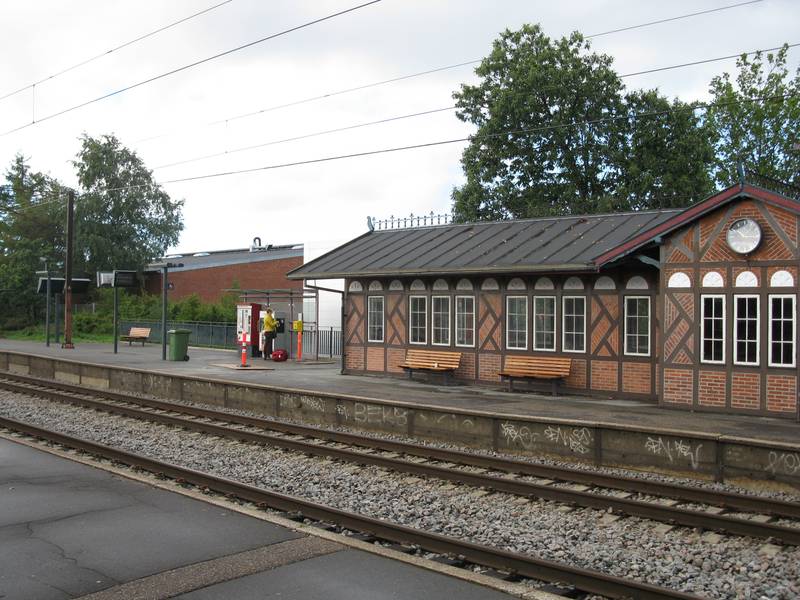Railway station in the town of Vedbæk, Rudersdal Kommune, Denmark