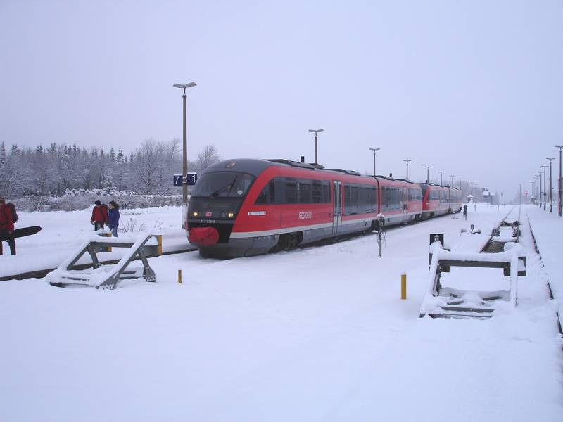 train in Kurort Altenberg, Müglitztalbahn, Saxony, Germany