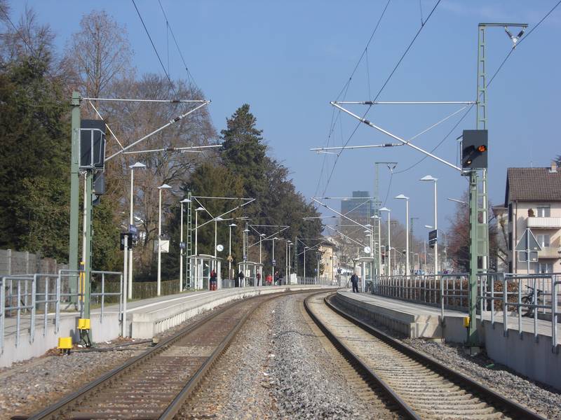 Les voies de la gare de Lörrach-Museum/Burghof
