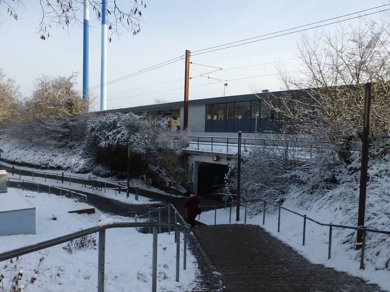 Albertslund Station, a S-train station on Høje Taastrup-banen between Copenhagen and Høje Taastrup.