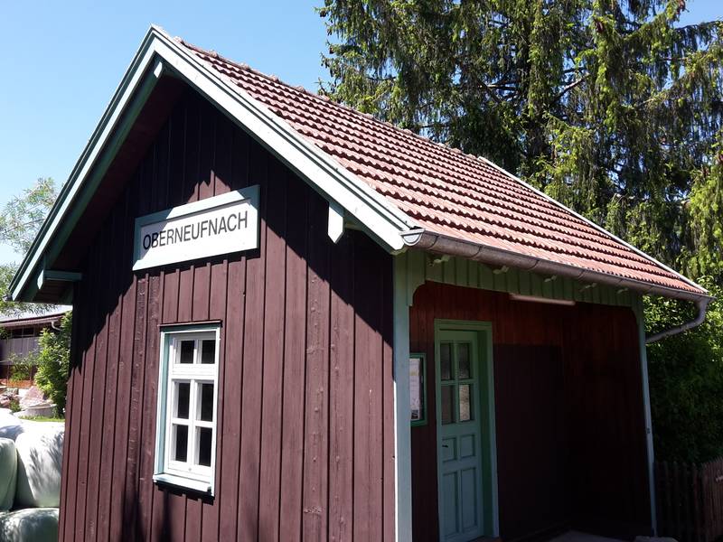 Train station Oberneufnach at the Staudenbahn in Bavaria Swabians