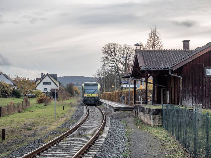 Train station in Reckendorf in the district of Bamberg