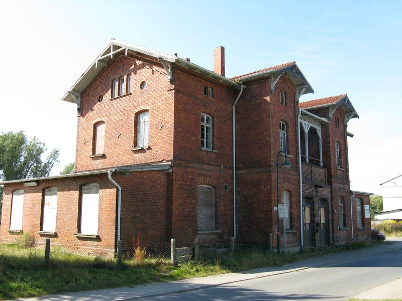 Building of train station in Lalendorf, disctrict Güstrow, Mecklenburg-Vorpommern, Germany