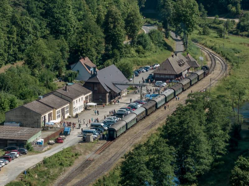 Behringersmühle railway station near Gößweinstein in Franconian Switzerland