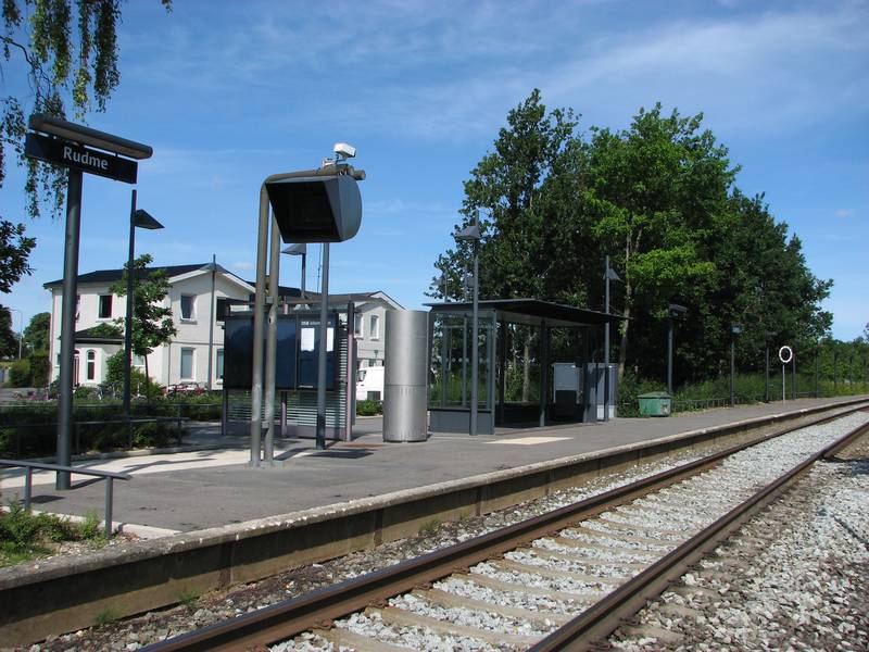 The railroad station in Rudme, Funen, Denmark