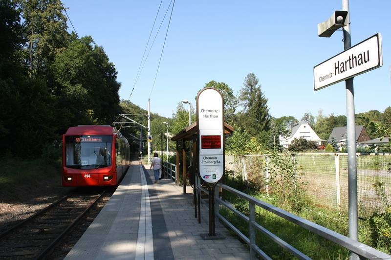 Haltepunkt der Citybahn in Chemnitz-Harthau 2009